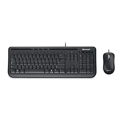 Microsoft Wired Desktop Keyboard and Mouse Set, UK Layout - Black