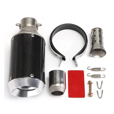 Motorcycle 51mm Slip-On Round Exhaust Muffler Carbon Fiber Universal