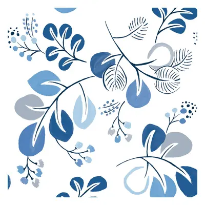 (Blue) Jonah Leaf Trail Wallpaper Fine Decor