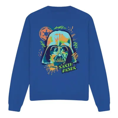 (M, Royal Blue) Star Wars Unisex Adult 90s Darth Vader Sweatshirt