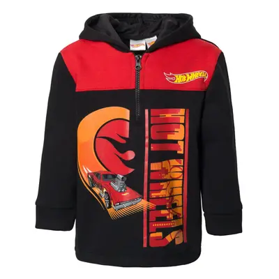 Hot Wheels Toddler Boys Fleece Half Zip Hoodie Black 4T