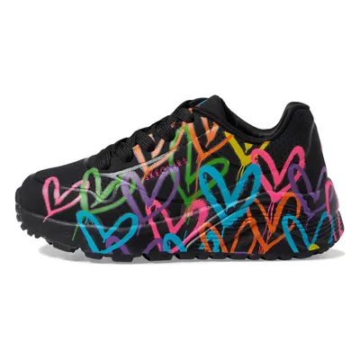 Skechers Girls Uno Lite-Spread The Love Sneaker Black/Multi 5.5 Big