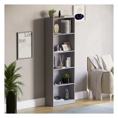 (Grey) Cambridge Tier Bookcase Tall Shelf Storage Unit