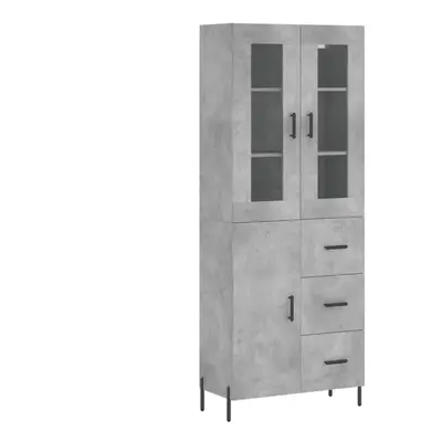 vidaXL Highboard Sideboard Cupboard Side Cabinet Concrete Grey Engineered Wood