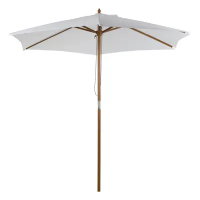 Outsunny 2.5m Wood Garden Parasol Sun Shade Patio Outdoor Wooden Umbrella Canopy