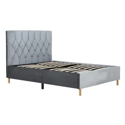 Grey Small Double Bed Frame Birlea Loxley 120cm 4FT Fabric Bedstead