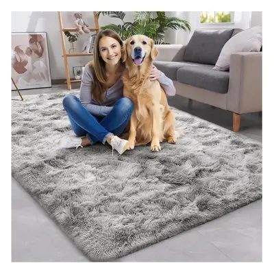 (120cm x 170cm (4ft x 5ft 8in)- Small Area Rug/ Carpet, Tie-Dye Light Grey Rugs) Extra Large Sha