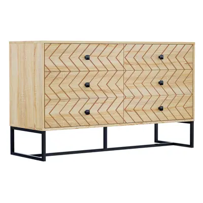 HOMCOM Chest Of Drawers Storage Unit 71x120cm Unique Zigzag Design Anti tip