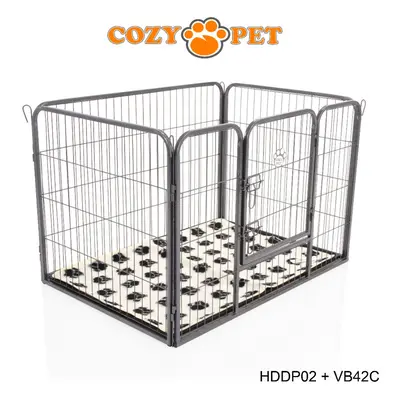 Heavy Duty Cozy Pet Puppy Playpen Run Crate Pen 70cm High Dog Cage - ABS Floor HDDP02 + VB42C