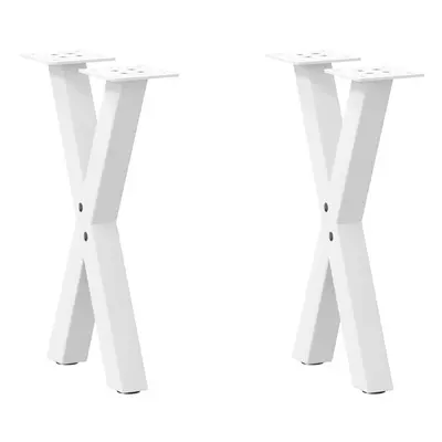 (white, x (42-43) cm (40 mm)/ pcs) vidaXL Dining Table Legs X-Shaped Desk Legs Kitchen Metal Fur