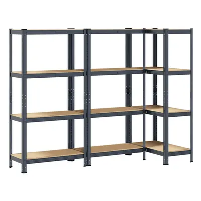 vidaXL 4-Layer Storage Shelves pcs Anthracite Steel&Engineered Wood