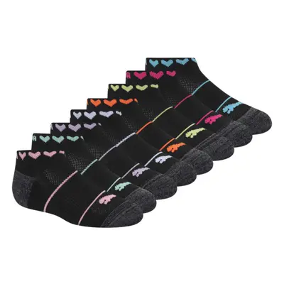 PUMA girls Pack Low Cut + Hair Ties Running Socks Black/Multi 7-8.