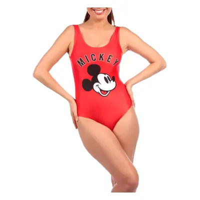 Disney Womens' Mickey Mouse Swimsuit Red X-Large