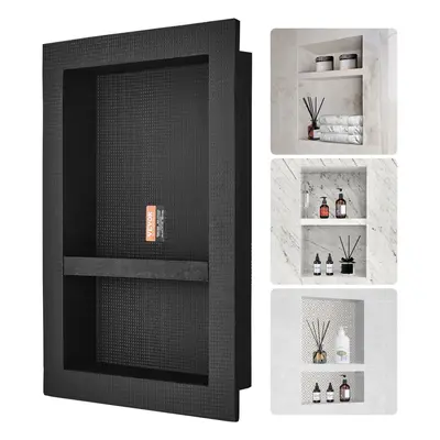 VEVOR Shower Niche x 61x10cm Double Shelf Wall-inserted for Shower Bathroom