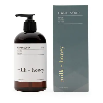 milk + honey Liquid Hand Soap No. Moisturizing Hand Soap with Lavender and Tea Tree Fresh and He