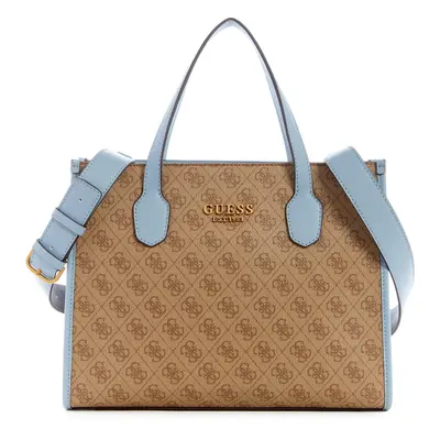 GUESS Silvana Small Tote Latte Logo/Slate