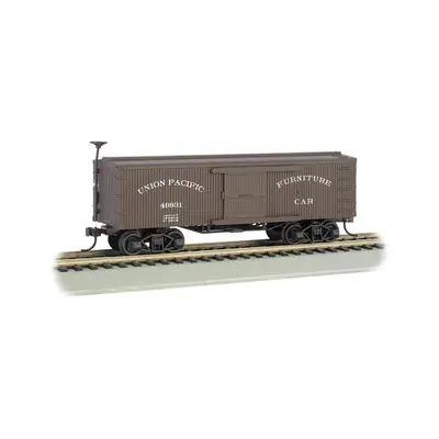 Bachmann Old-Time Box Car - Union Pacific - N Scale Prototypical Brown