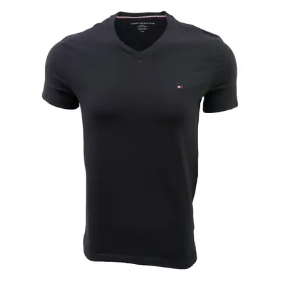 Tommy Hilfiger Men's Slim Fit V-Neck T-Shirt (Large Black)