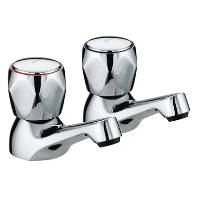 Bristan VAC 1/2 C MT Club Basin Taps with Metal Heads - Chrome Plated