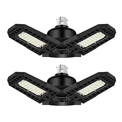 B22 Bayonet Cap LED Garage Lights Pack, 80W Deformable LED Garage Ceiling Lights, Super Bright L