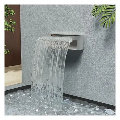 (300mm/60mm) 200-600mm Stainless Steel Waterfall WATER BLADE Cascade Koi Fish Pond BACK INLET