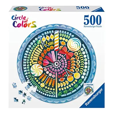 Circle of Colours Candy Sweets Piece Jigsaw Puzzle for Adults and Kids Age Years Up