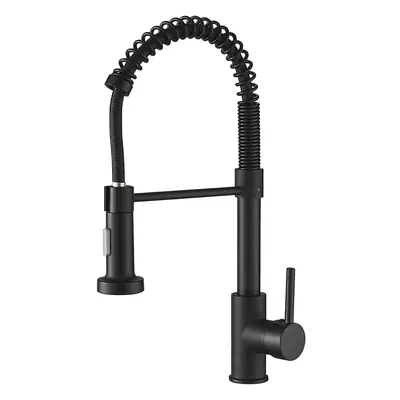 Matte Black Kitchen Sink Tap, Function Kitchen Sink Mixer Taps with Pull Out Spray, Brass High-A