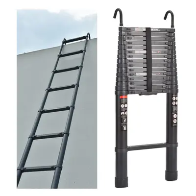 6.2M/20.3FT Telescopic Ladder with Hook Aluminum Ladder Heavy Duty Extendable Ladder Multi Purpo