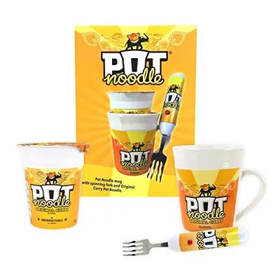 Pot Noodle Gift Set with Spinning Fork & Mug - Funny Novelty Gifts for Men, Women, Teens & Stude