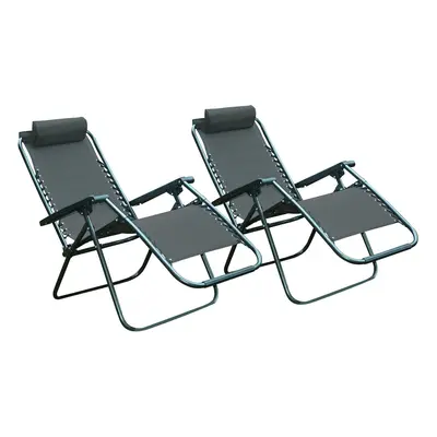 Set x Folding Garden Chairs Patio Furniture Textoline Zero Gravity Sun Lounger