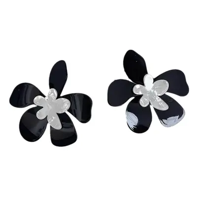 Exaggerated oversized acrylic large flower stud earrings