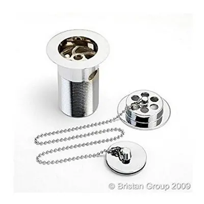 Bristan Luxury Bath Waste with Brass Plug Chrome - Bliss White