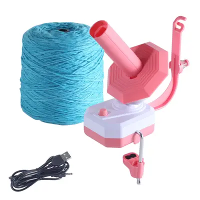 (Pink) Electric Yarn Ball Winder, 10oz Capacity, Pink/Blue