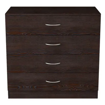 (4 Drawer-With Metal Handles, Walnut) NRG Chest of Drawers With Metal Handles Bedroom Furniture 