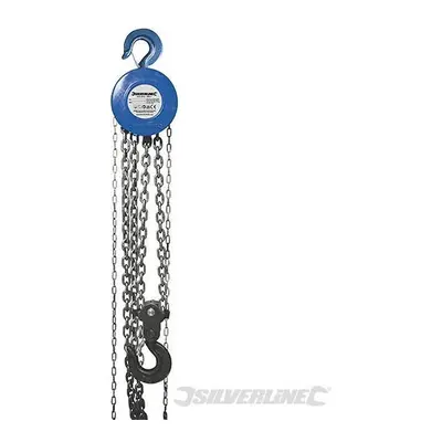 Silverline Chain Block 5000kg / 3m Lift Height - Ton - chain block silverline lift ton 3m height