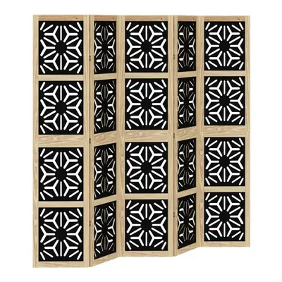 (40 x cm/ piece) vidaXL Room Divider Panel Privacy Screen Brown & Black Solid Wood Paulownia