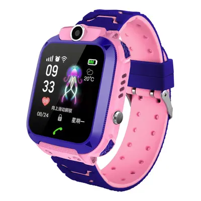 (Pink) 1.44' HD Voice GSM LBS Location One-key SOS Super Long Standby Alarm Weather Kids Watch S