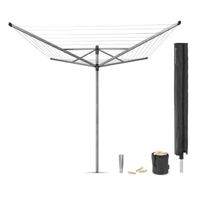 Brabantia Lift-O-Matic Rotary Airer with Accessories, m - Silver