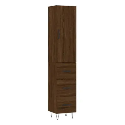 (brown oak, drawers) vidaXL Highboard Sideboard Storage Cabinet Home Side Cabinet Engineered Woo