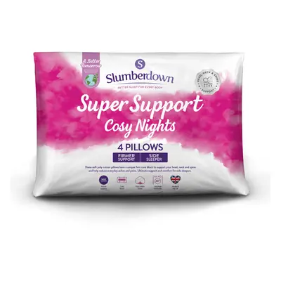 (4 Pack) Slumberdown Cosy Nights Super Support Pillow UK Made