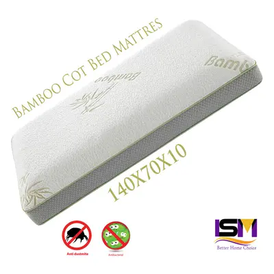 BABY COTBED TODDLER BAMBOO FOAM MATTRESS BREATHABLE X X 10CM