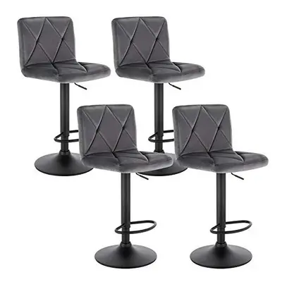 Lestarain Sets Bar Stools Breakfast Dining Stools with Chrome Footrest and Base Swivel Gas Lift 