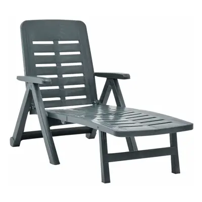 Folding Sun Lounger Plastic Green