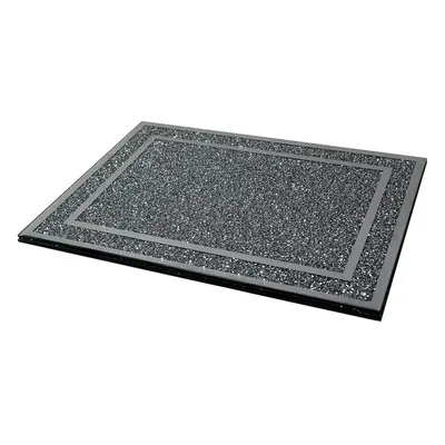 Crushed Diamond Silver Crystal Chopping Glass Board