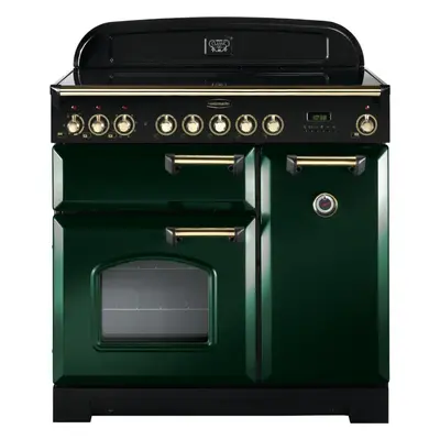 Rangemaster CDL90EIRG/B Classic Deluxe Racing Green with Brass Trim 90cm Induction Range Cooker