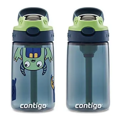 Contigo Kids Water Bottle with Redesigned AUTOSPOUT Straw, oz., Monsters, 2-Pack