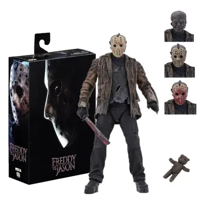 NECA Horror Freddy VS Jason Action Figure 7" Jason Voorhees Deluxe Toy Gift Set