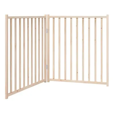 (natural, x x cm/ pcs) vidaXL Dog Gate with Door Foldable Dog Fence Barrier Pet Gate Solid Wood 