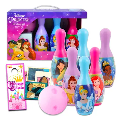 Disney Princess Bowling Set for Toddlers Kids Pc Bundle with Princess Bowling Set Plus Stickers 