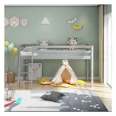 Mid Sleeper Bed Children Kids Grey Wood 3FT Single Mattress New